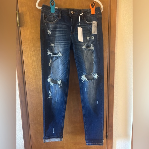KanCan Denim - KanCan Blue Skinny Jeans with Distressed Design
